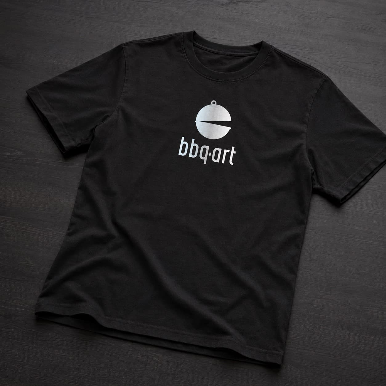 Černé triko BBQ Art se stříbrným nažehleným logem