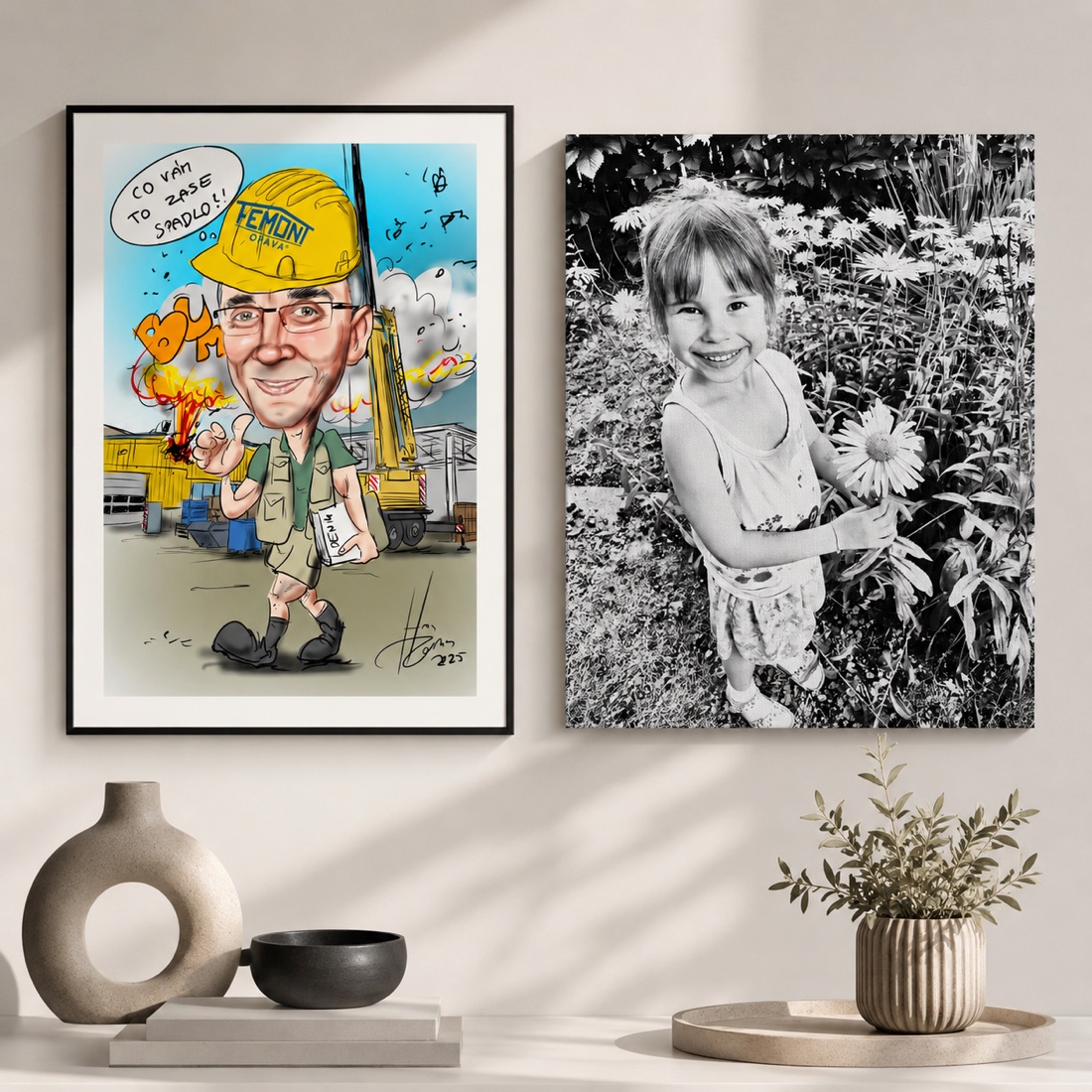 Fotoobrazy a ilustrace vytištěné do interiéru